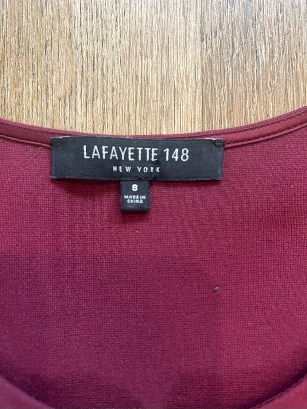Lafayette 148 New York Burgundy Zip-Front Midi Dress - Picture 11 of 11